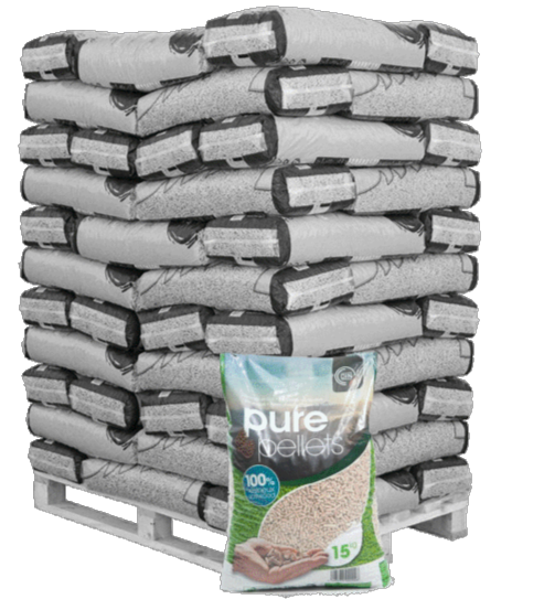 Granulés de Bois Premium PURE PELLET – Palette de 65 sacs (975 kg)