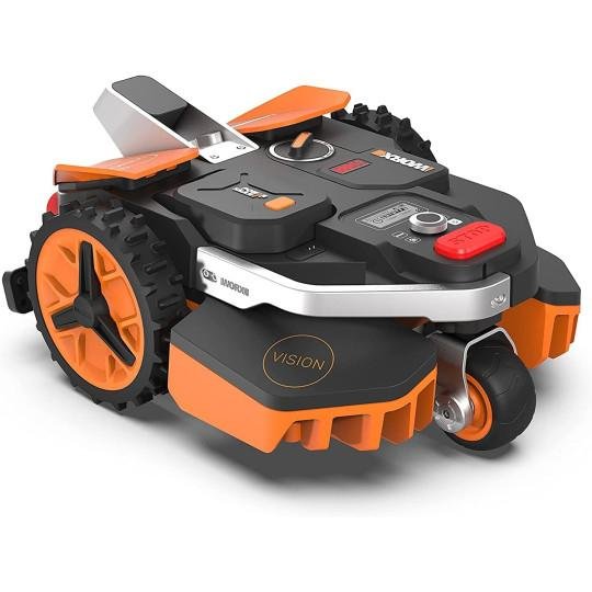 Worx - Robot Tondeuse connecté - LANDROID Vision - 600 m² - WR206E.1 (sans Installation de Fil périphérique, évite Obstacles, tond près des Bordures,